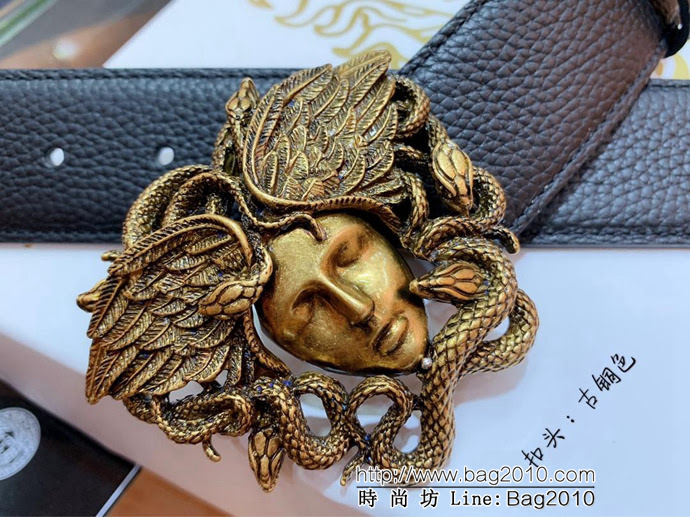 VERSACE範思哲 外貿原單貨 原廠荔枝紋牛皮 全粒面小牛皮底 男士皮帶 高端人士首選  xfp1326